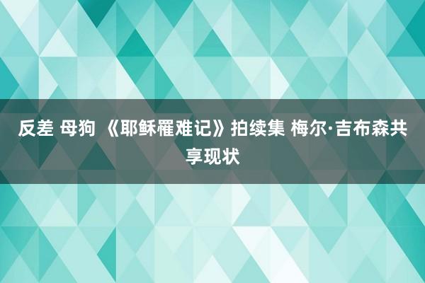 反差 母狗 《耶稣罹难记》拍续集 梅尔·吉布森共享现状