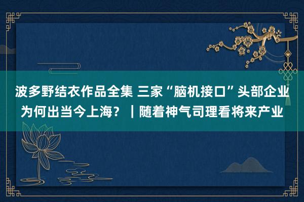 波多野结衣作品全集 三家“脑机接口”头部企业为何出当今上海？｜随着神气司理看将来产业
